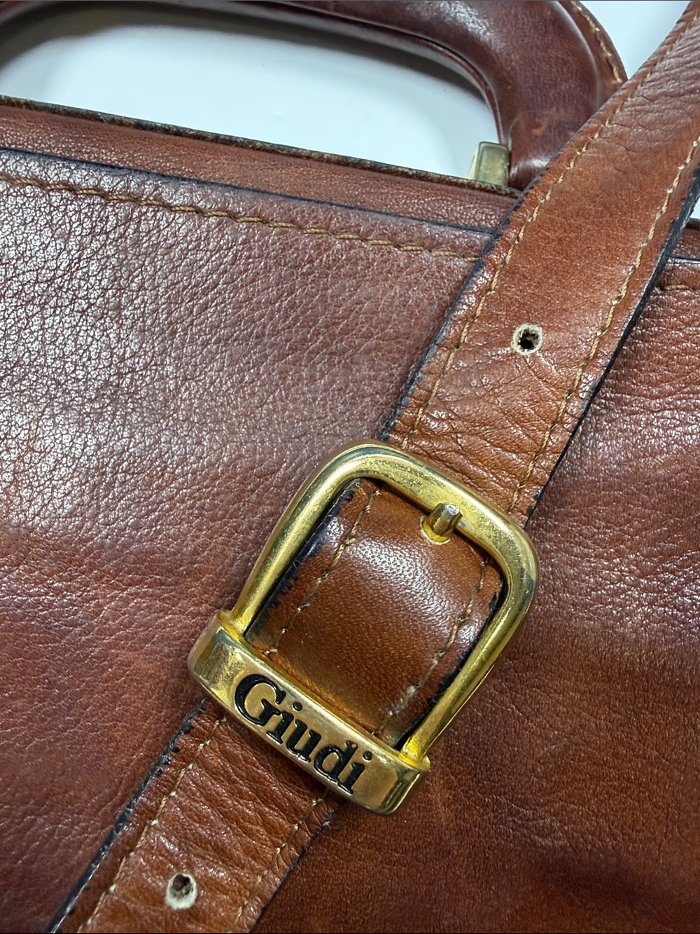 Guidi Vintage Brown Leather Crossbody Messenger Unisex Folio Work Bag - Picture 4 of 10